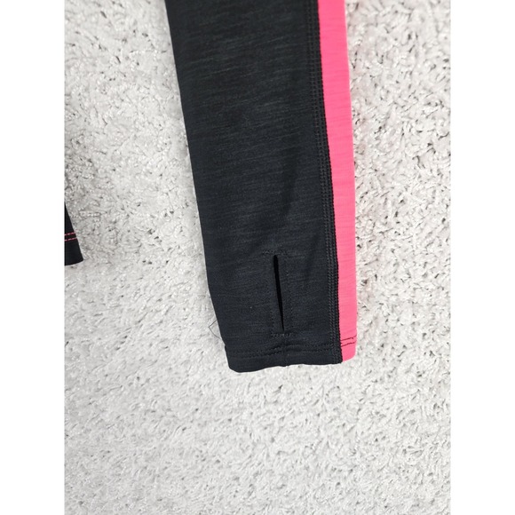 Under Armour Coldgear 1/4 Zip Jacket Womens Small Fitted Pink & Black Thumbholes - Picture 2 of 13